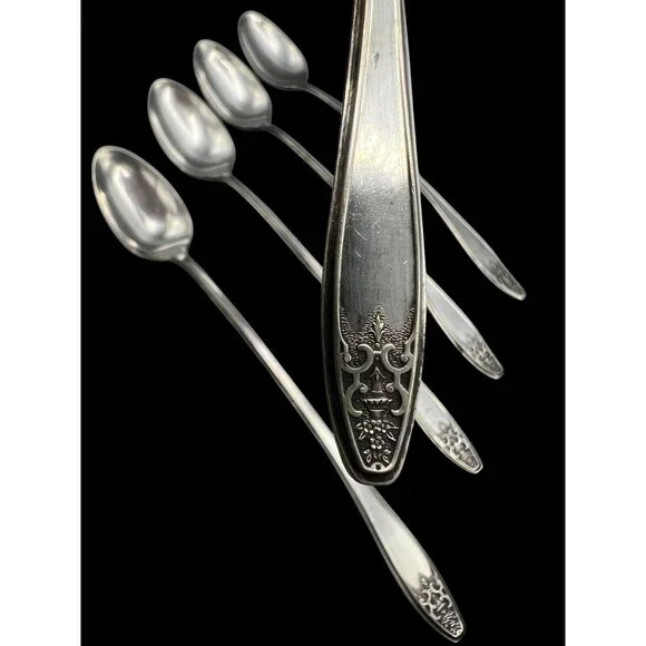 5 Lady Doris AI Silver Plate Ice Tea Spoons PRINCESS 7 in Arnold Palmer Mixer - Picture 1 of 16